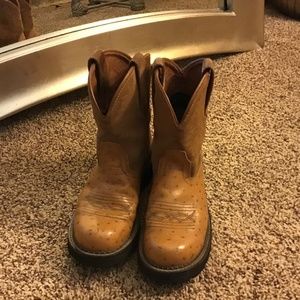 Ariat Fatbaby cognac ostrich print boots